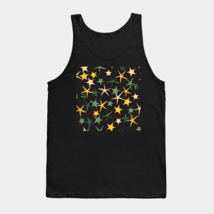 Starfish galaxy in sage green, golden yelllow, forest green and pale cream Tank Top